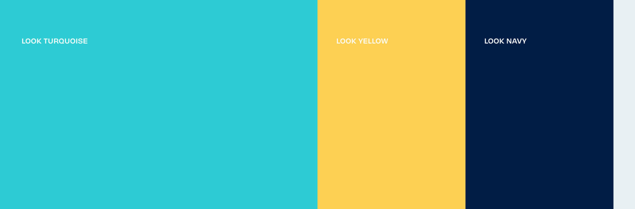 Look of Australia - Brand Identity for Optometrist - Colours Tourquoise, yellow and navy.