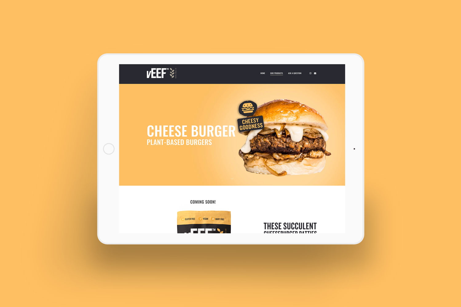 veef cheeseburger website design
