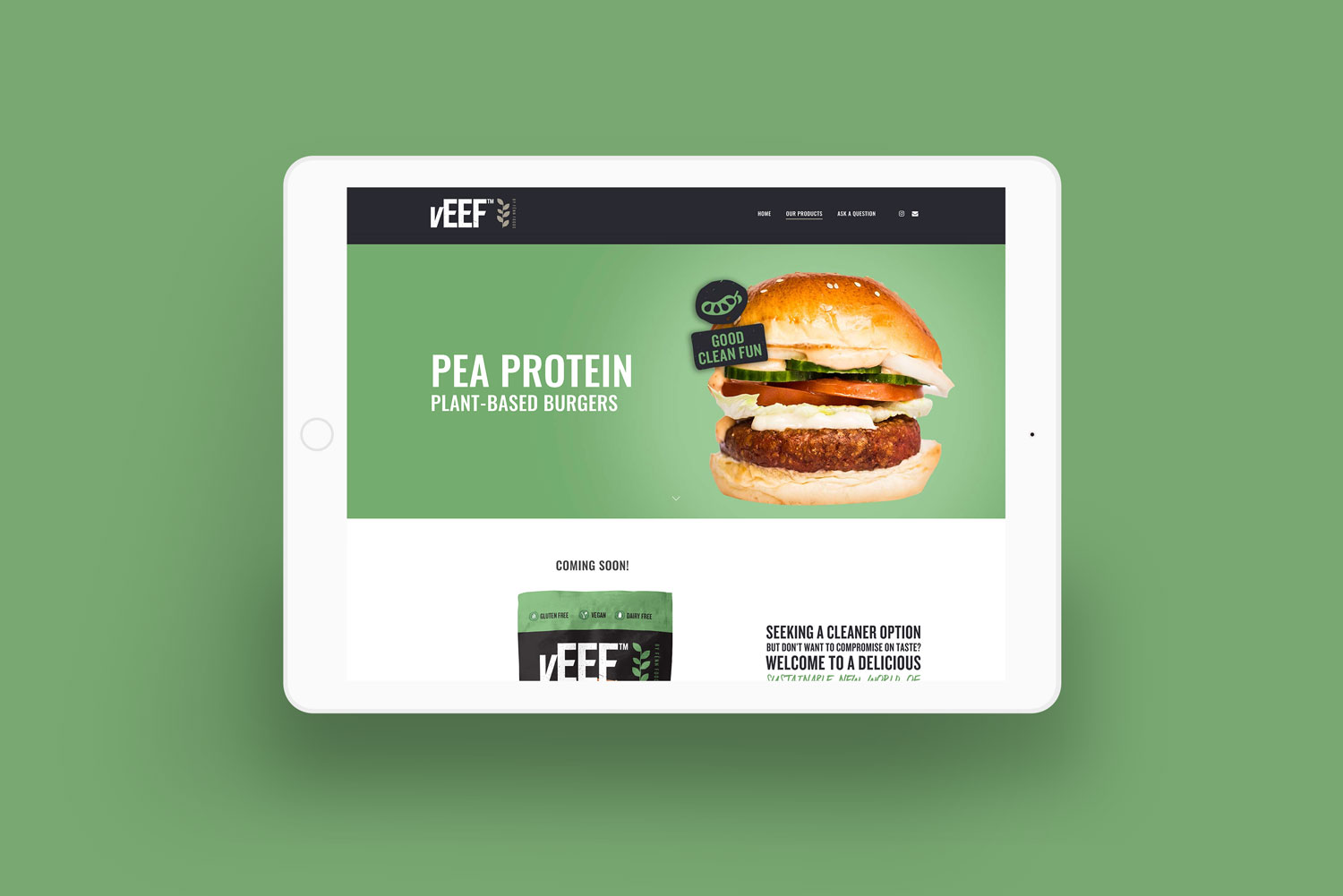 veef pea protein website design
