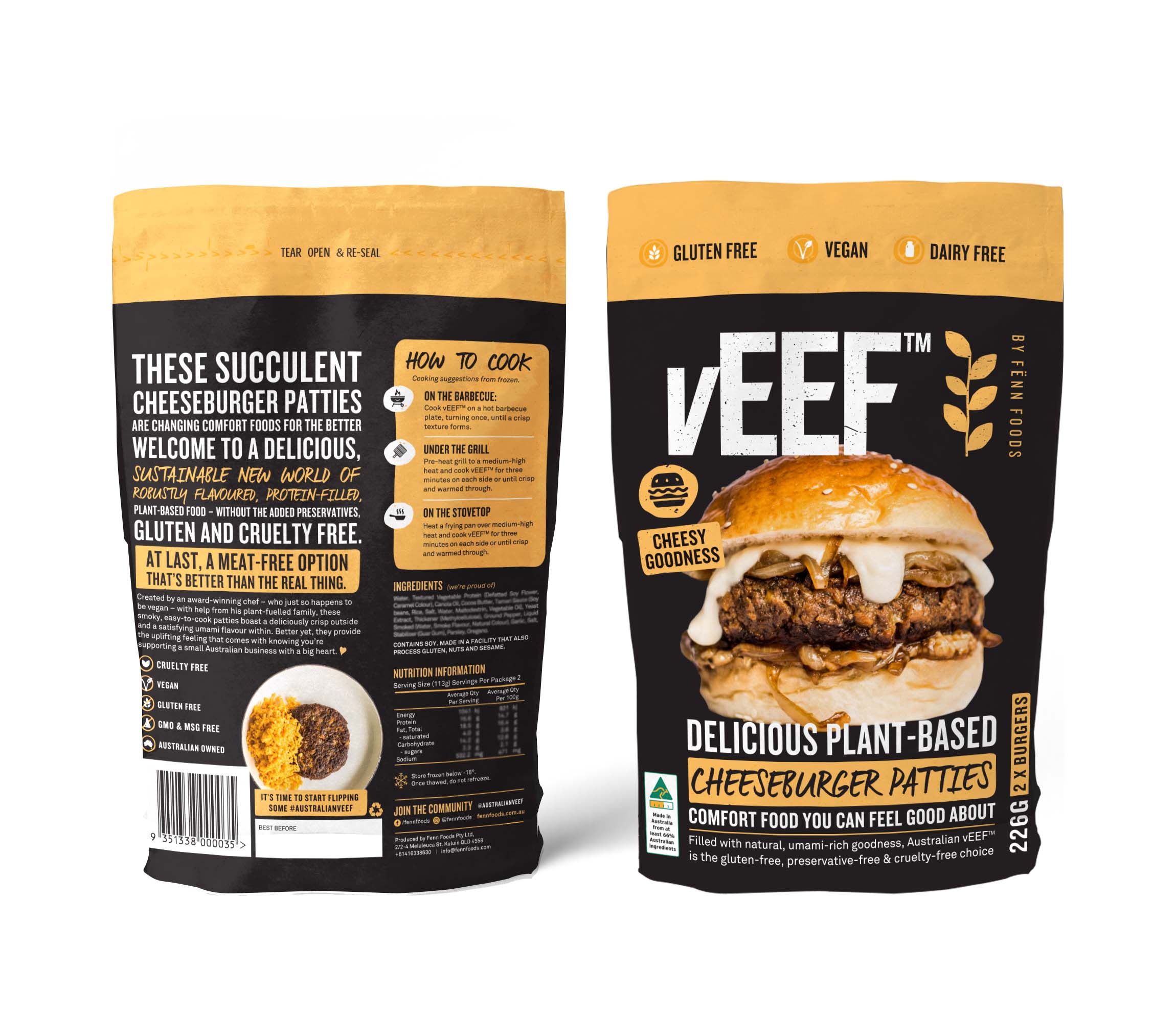 veef chicken burger packaging design