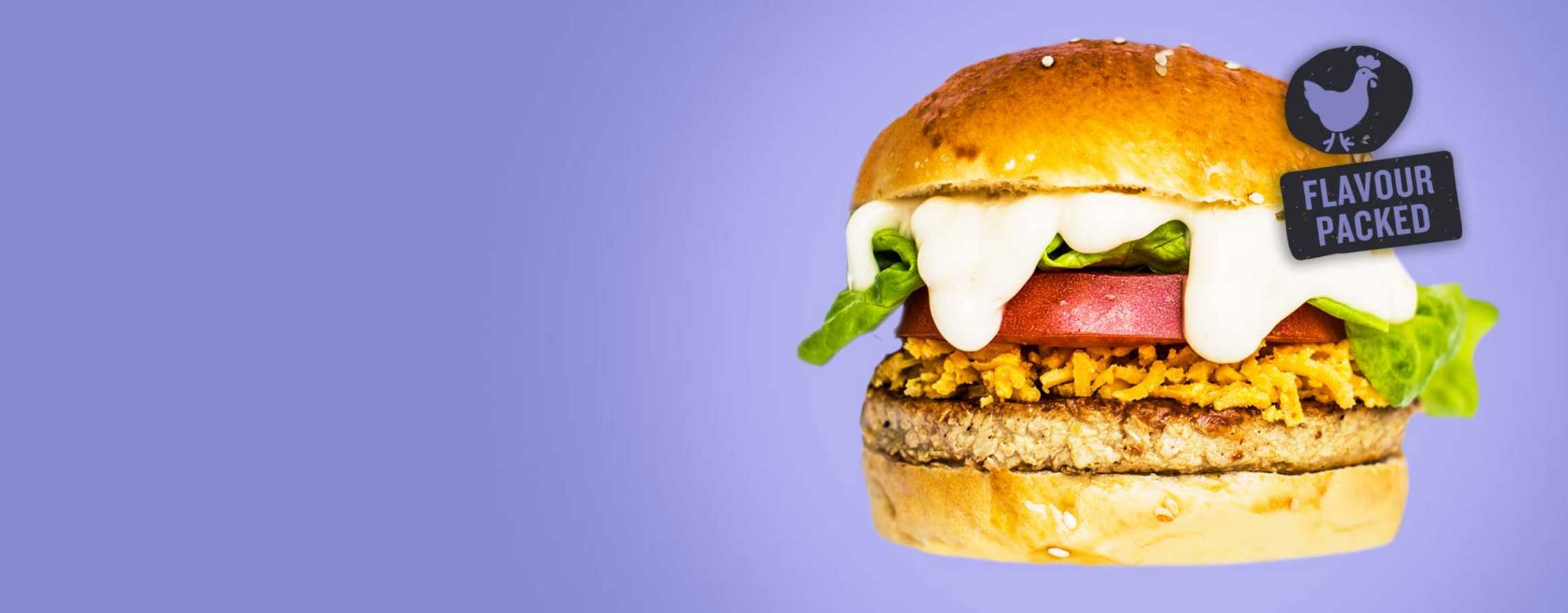 veef chicken burger purple banner design