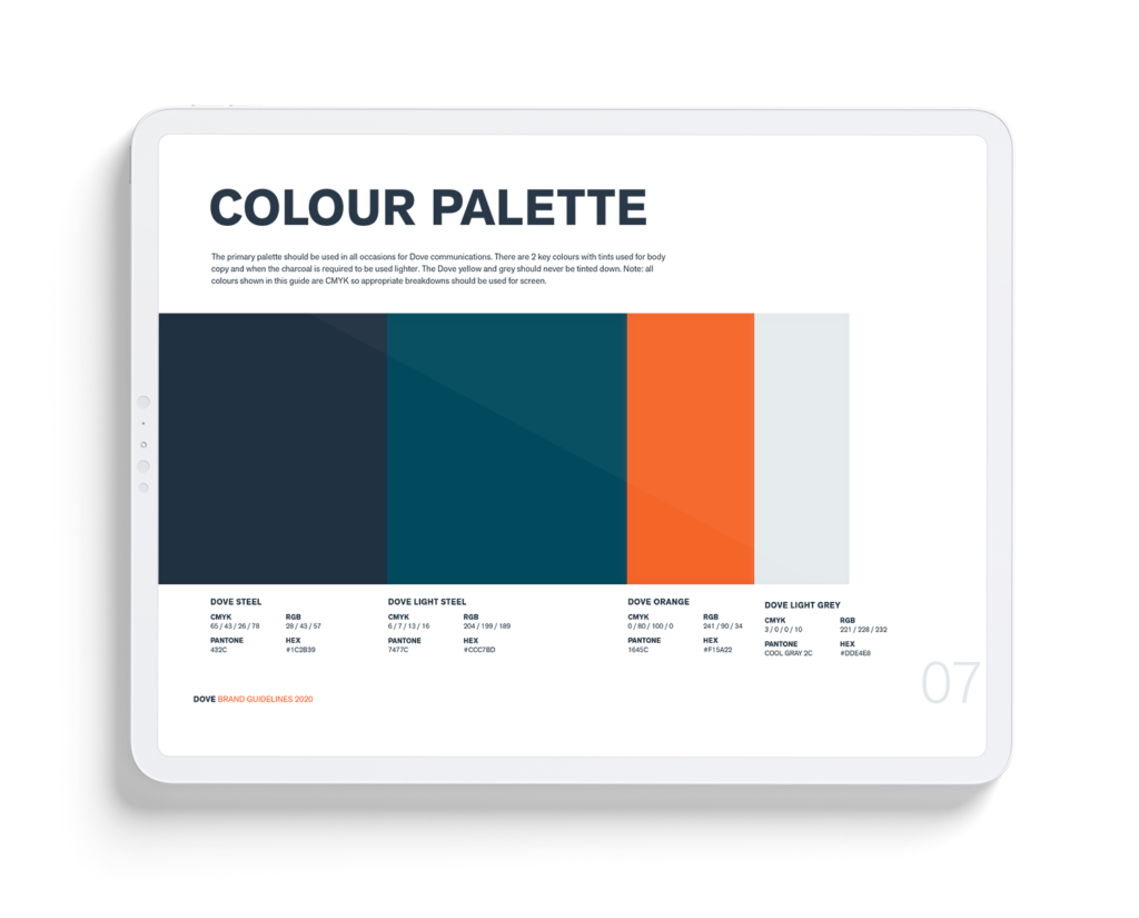 colour palette in style guide