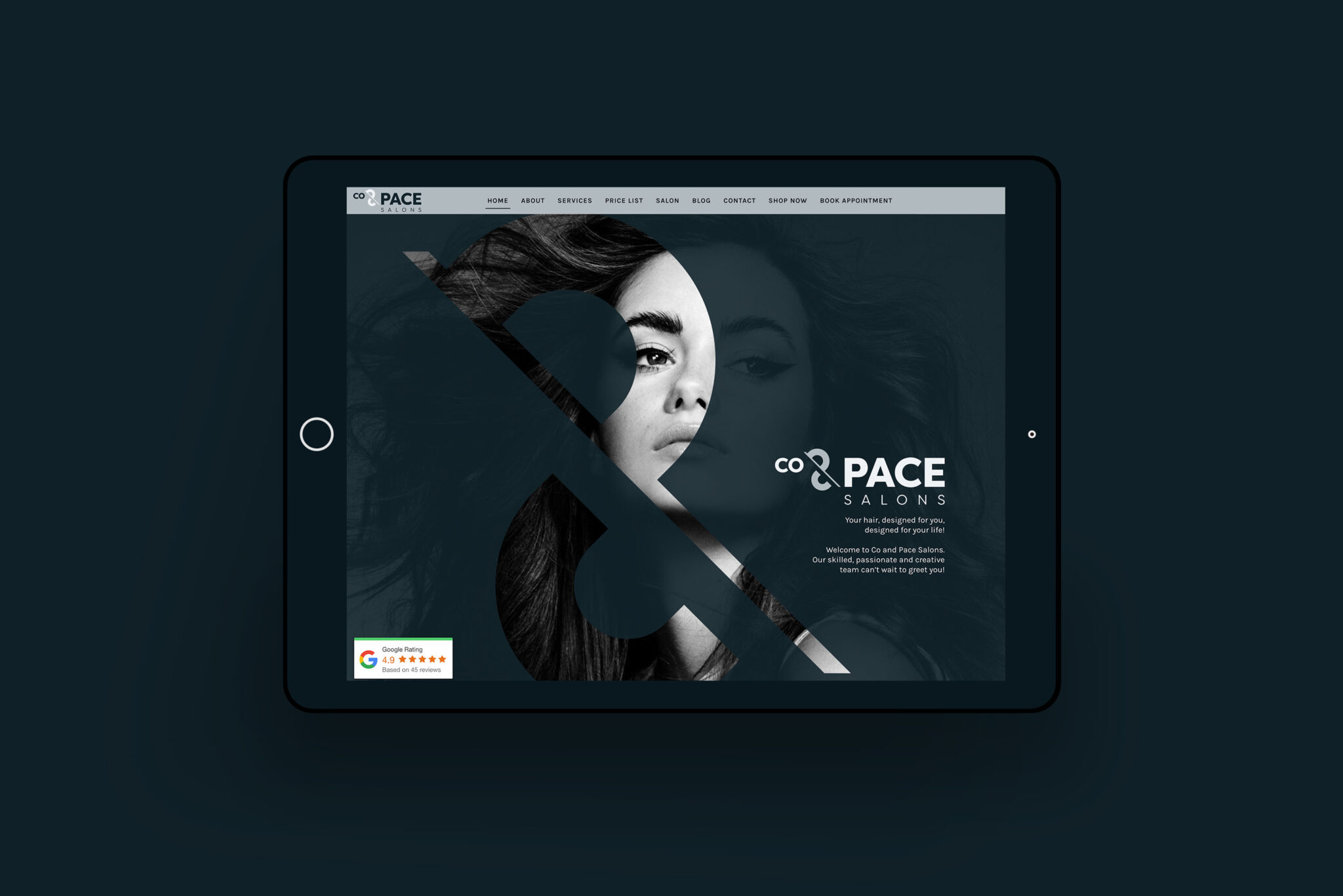 co and pace salons website design