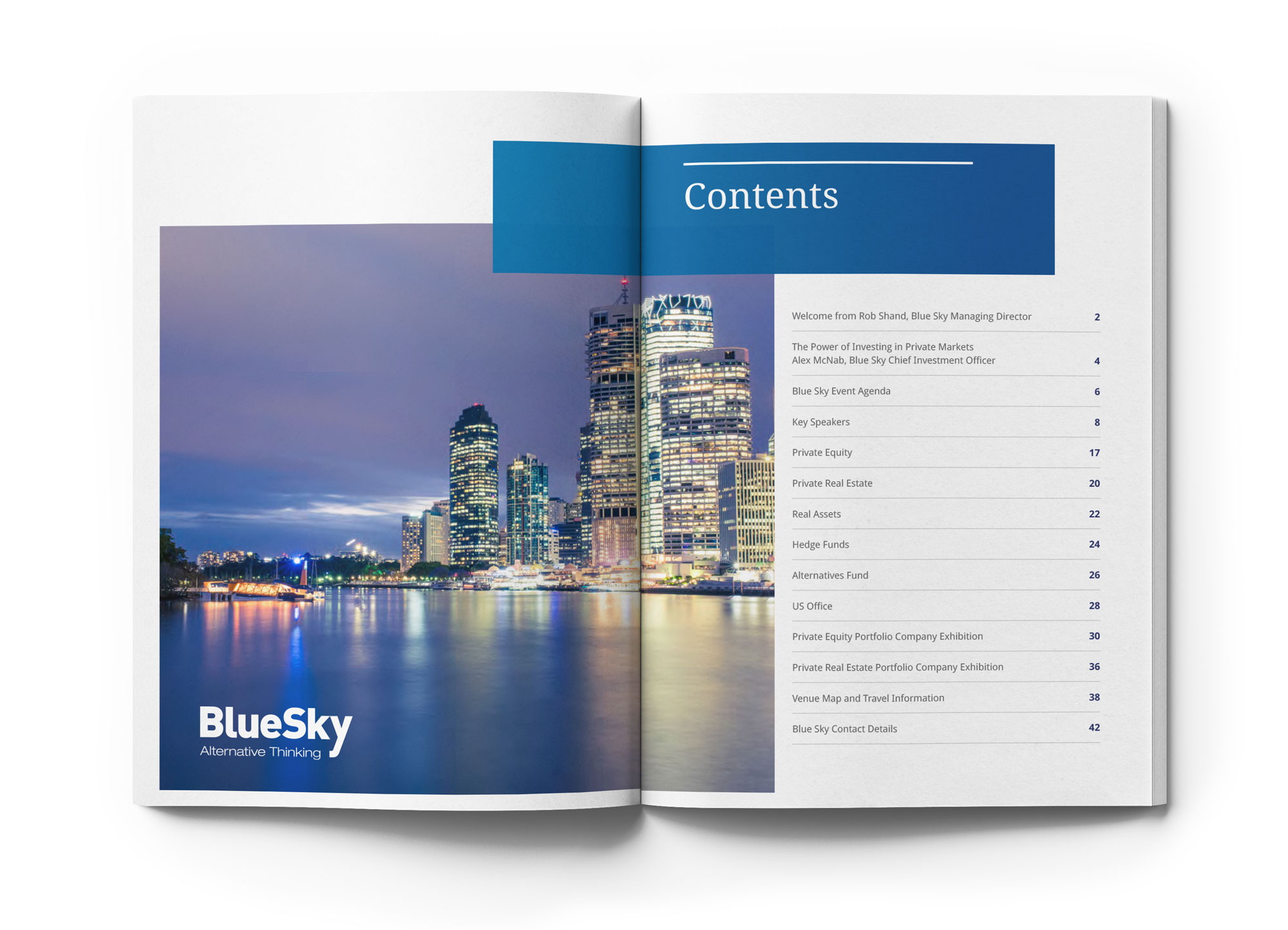 blue sky investor booklet design