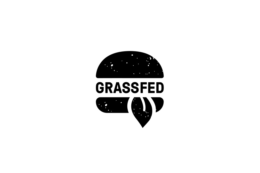 grass fed vegan restaurant logo design